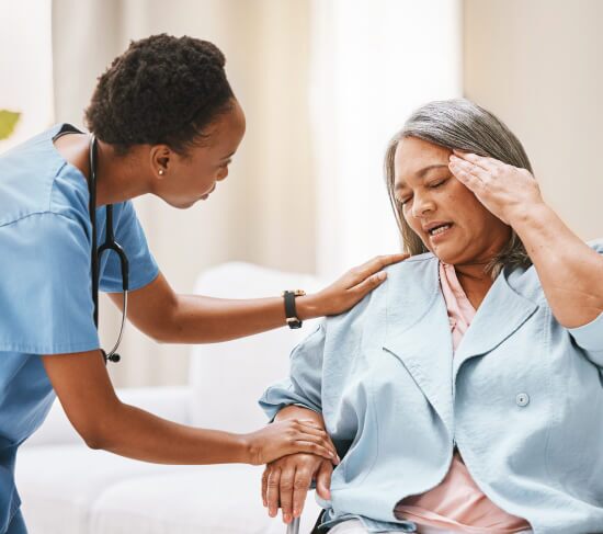 Caregiver with a patient