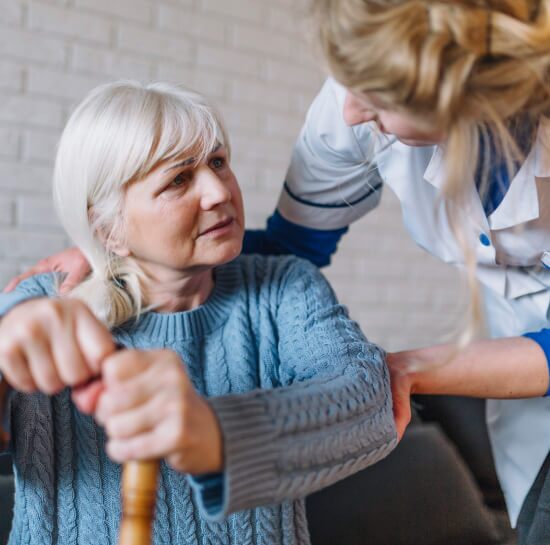 Patient looking at the Caregiver