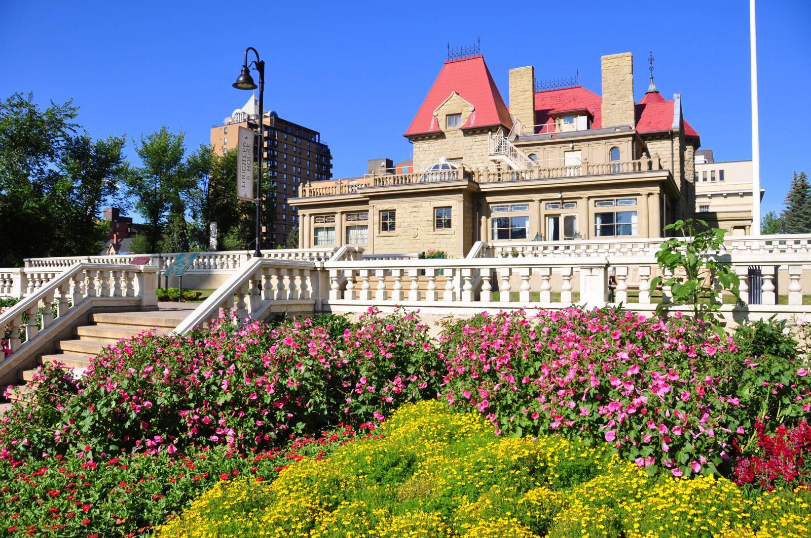 The Lougheed House and garden.